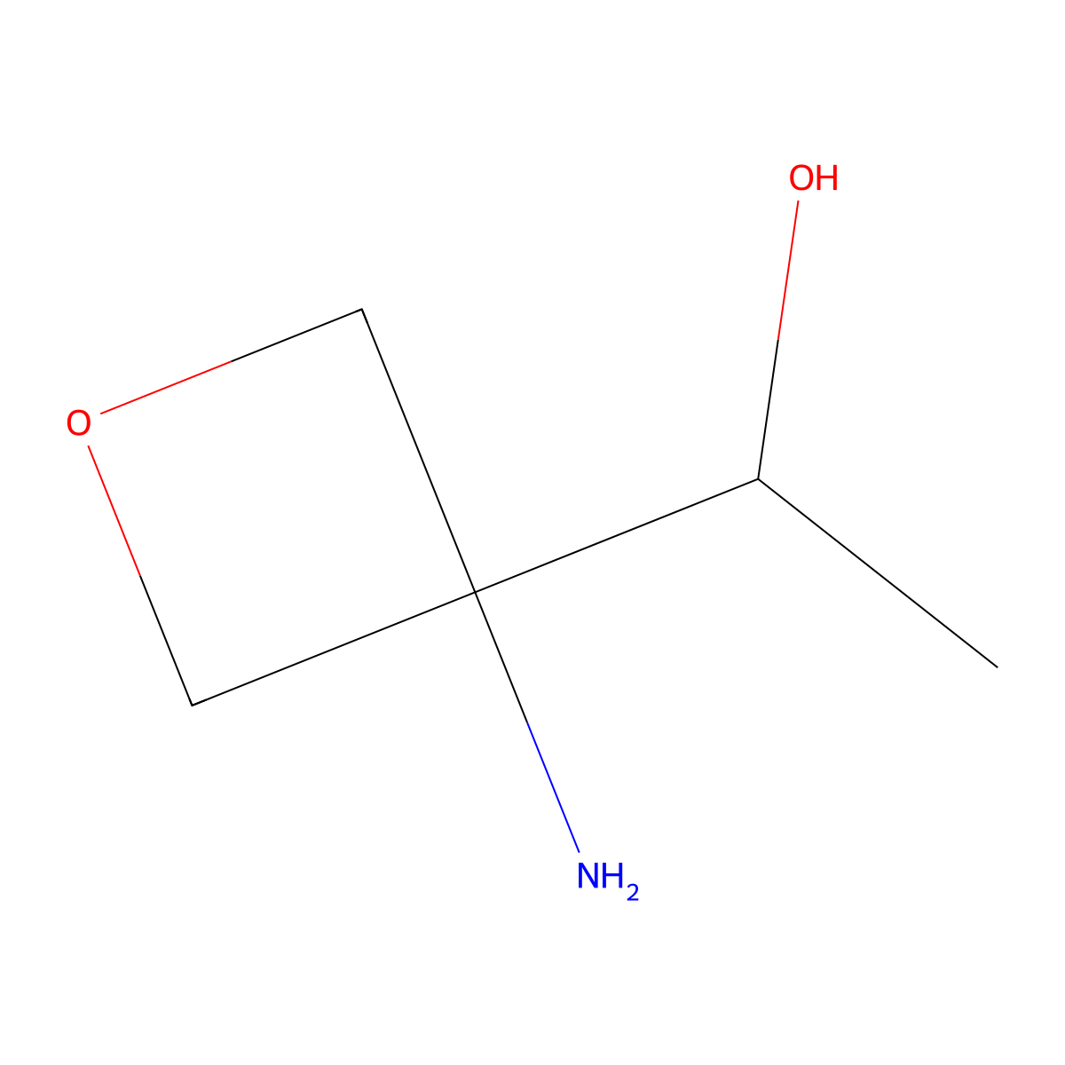 1-(3-Aminooxetan-3-yl)ethan-1-ol molecular structure, CAS 2751610-75-8