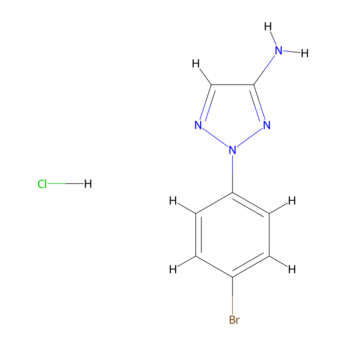 2-(4-bromophenyl)-2H-1,2,3-triazol-4-aminehydrochloride molecular structure, CAS 2751610-81-6