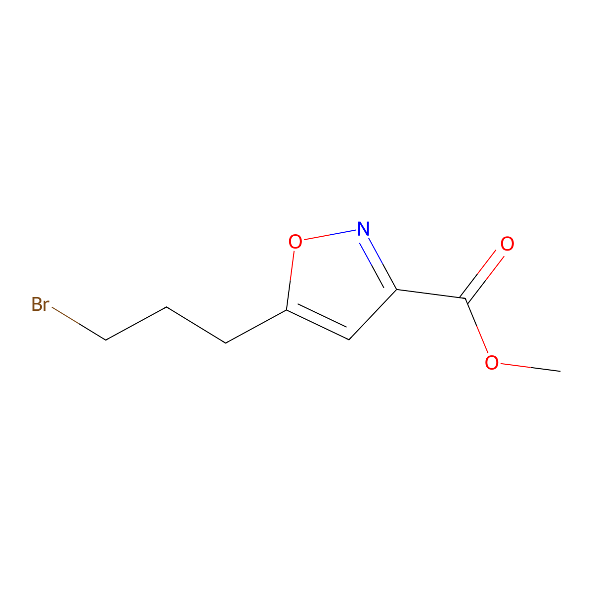 Methyl 5-(3-bromopropyl)-1,2-oxazole-3-carboxylate molecular structure, CAS 2751610-82-7