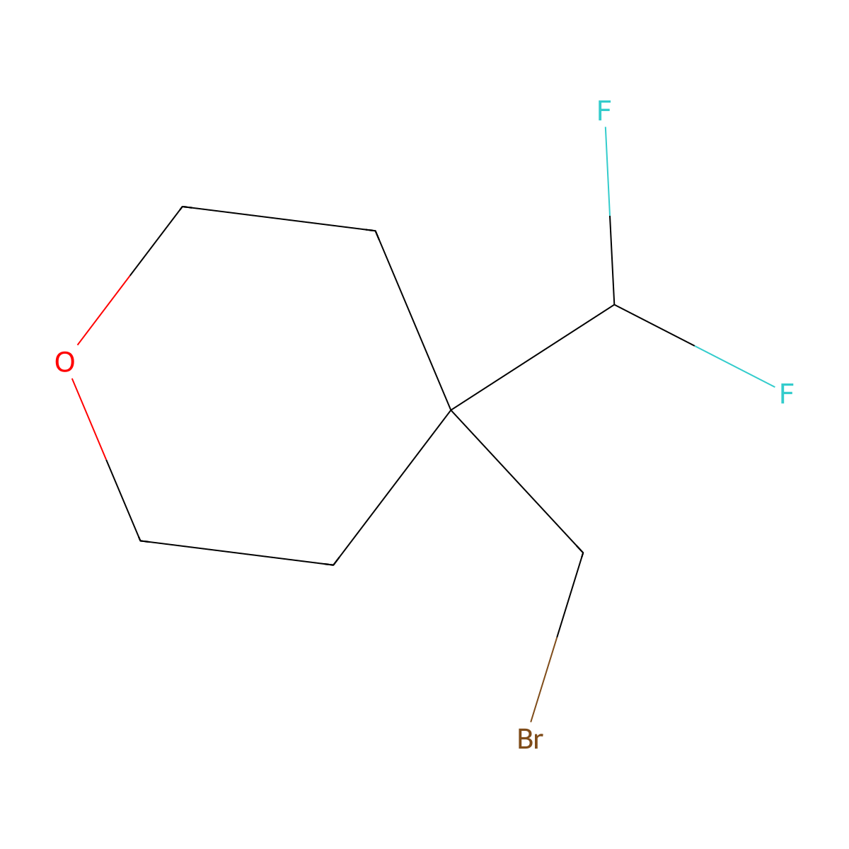 4-(Bromomethyl)-4-(difluoromethyl)oxane molecular structure, CAS 2751610-84-9