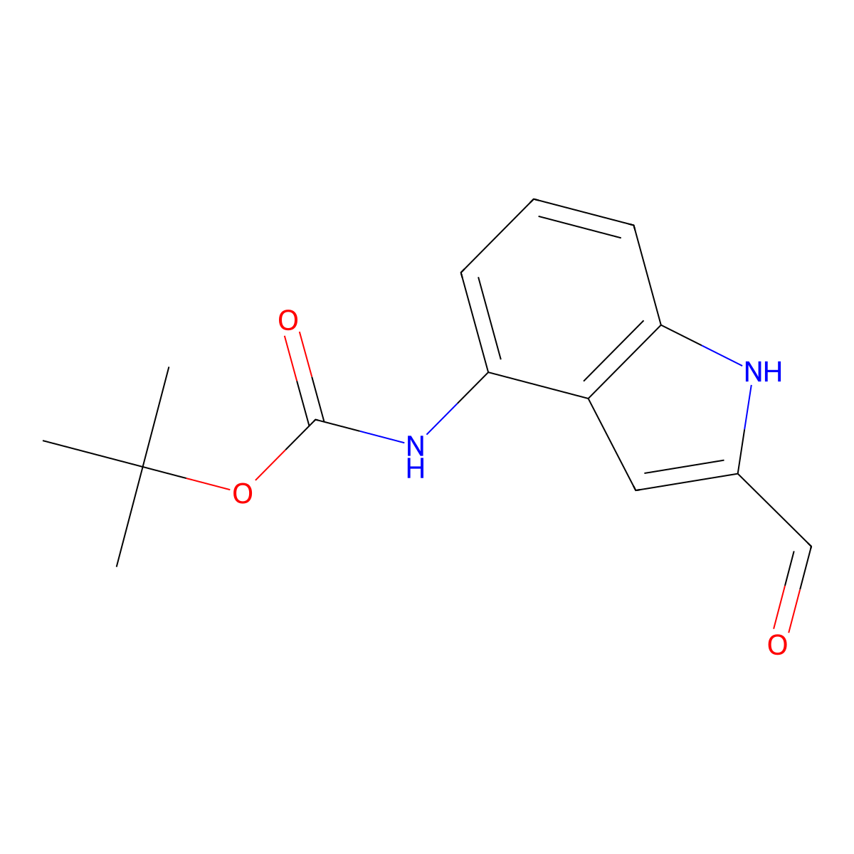 tert-butyl N-(2-formyl-1H-indol-4-yl)carbamate molecular structure, CAS 2751610-85-0