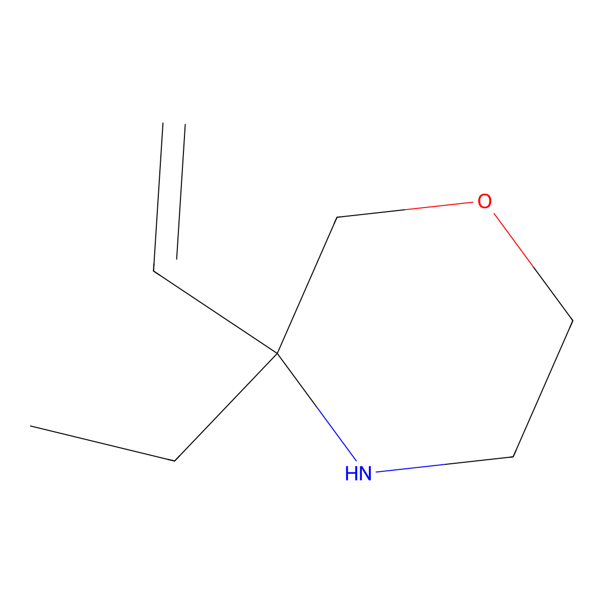 3-Ethenyl-3-ethylmorpholine molecular structure, CAS 2751610-86-1