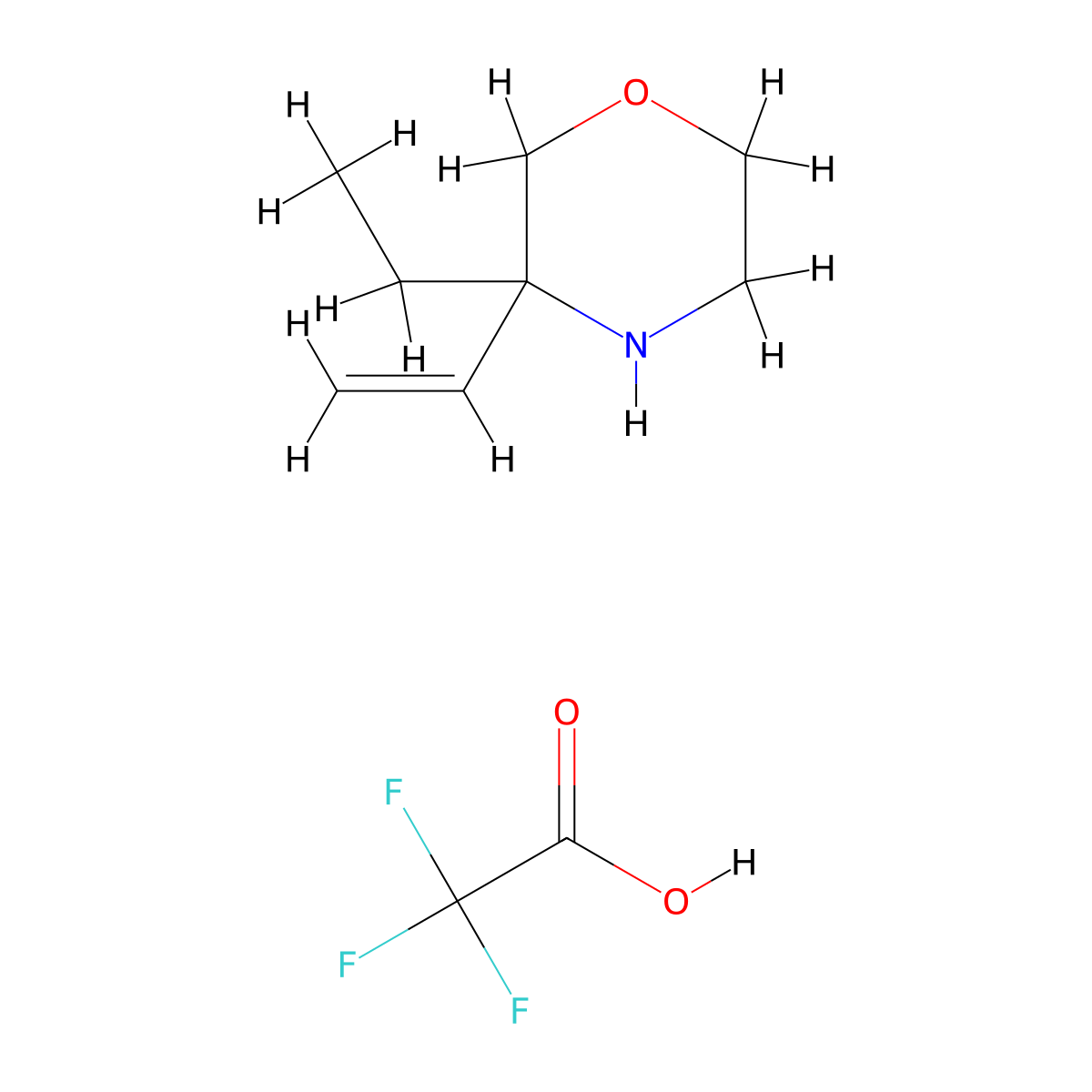 3-Ethenyl-3-ethylmorpholine; trifluoroacetic acid molecular structure, CAS 2751610-87-2