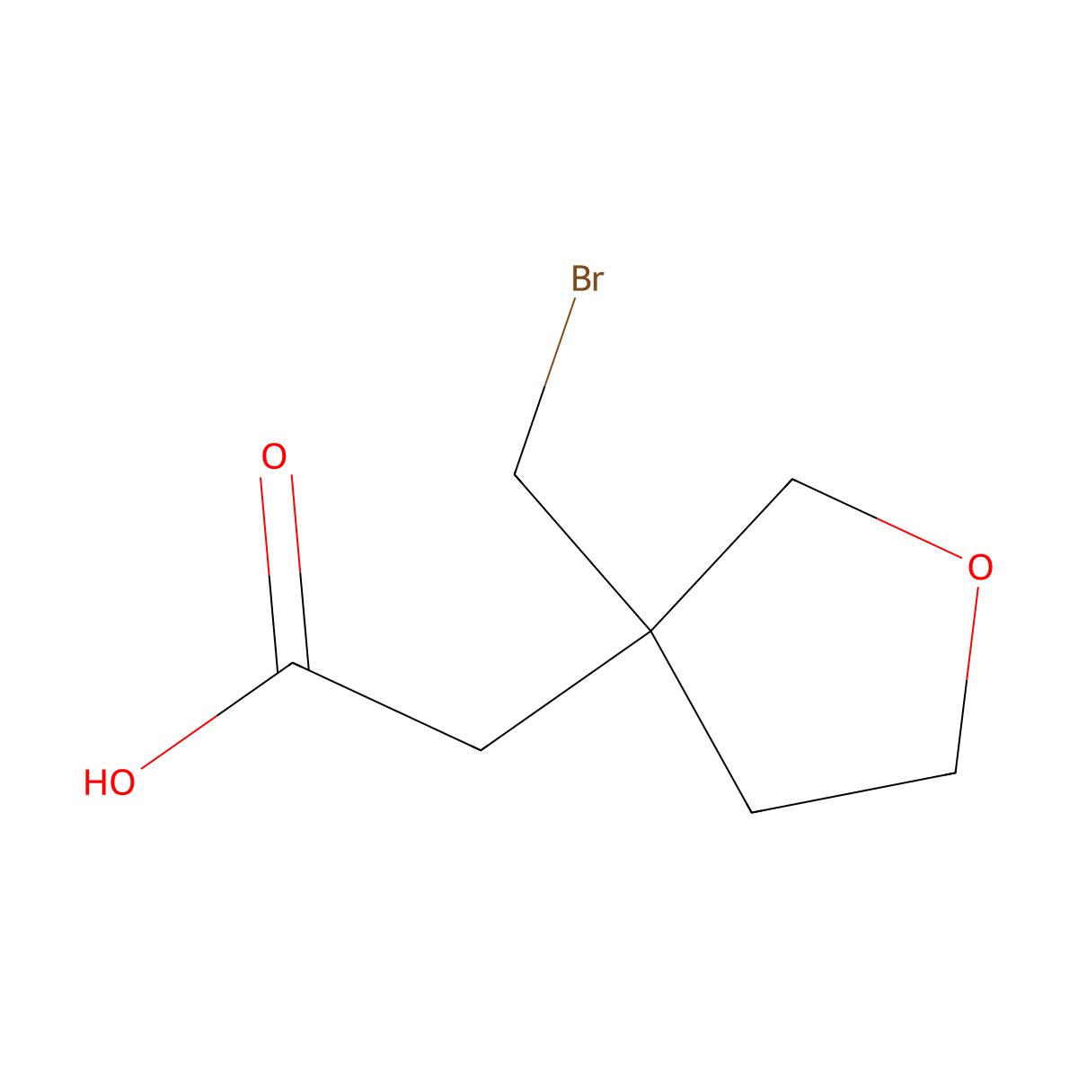 2-[3-(Bromomethyl)oxolan-3-yl]aceticacid molecular structure, CAS 2751610-92-9