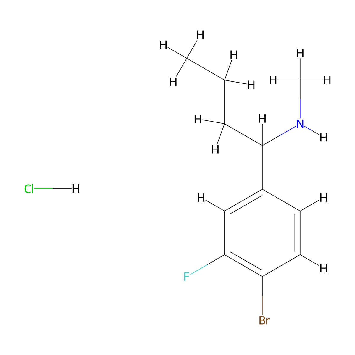 [1-(4-Bromo-3-fluorophenyl)butyl](methyl)amine hydrochloride molecular structure, CAS 2751610-96-3