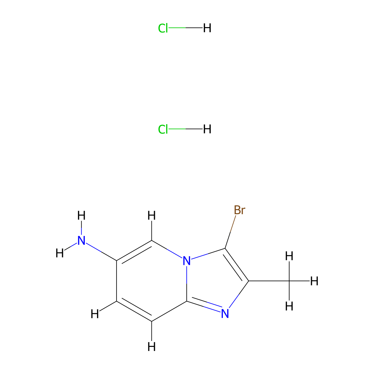3-Bromo-2-methylimidazo(1,2-a)pyridin-6-amine dihydrochloride molecular structure, CAS 2751610-98-5