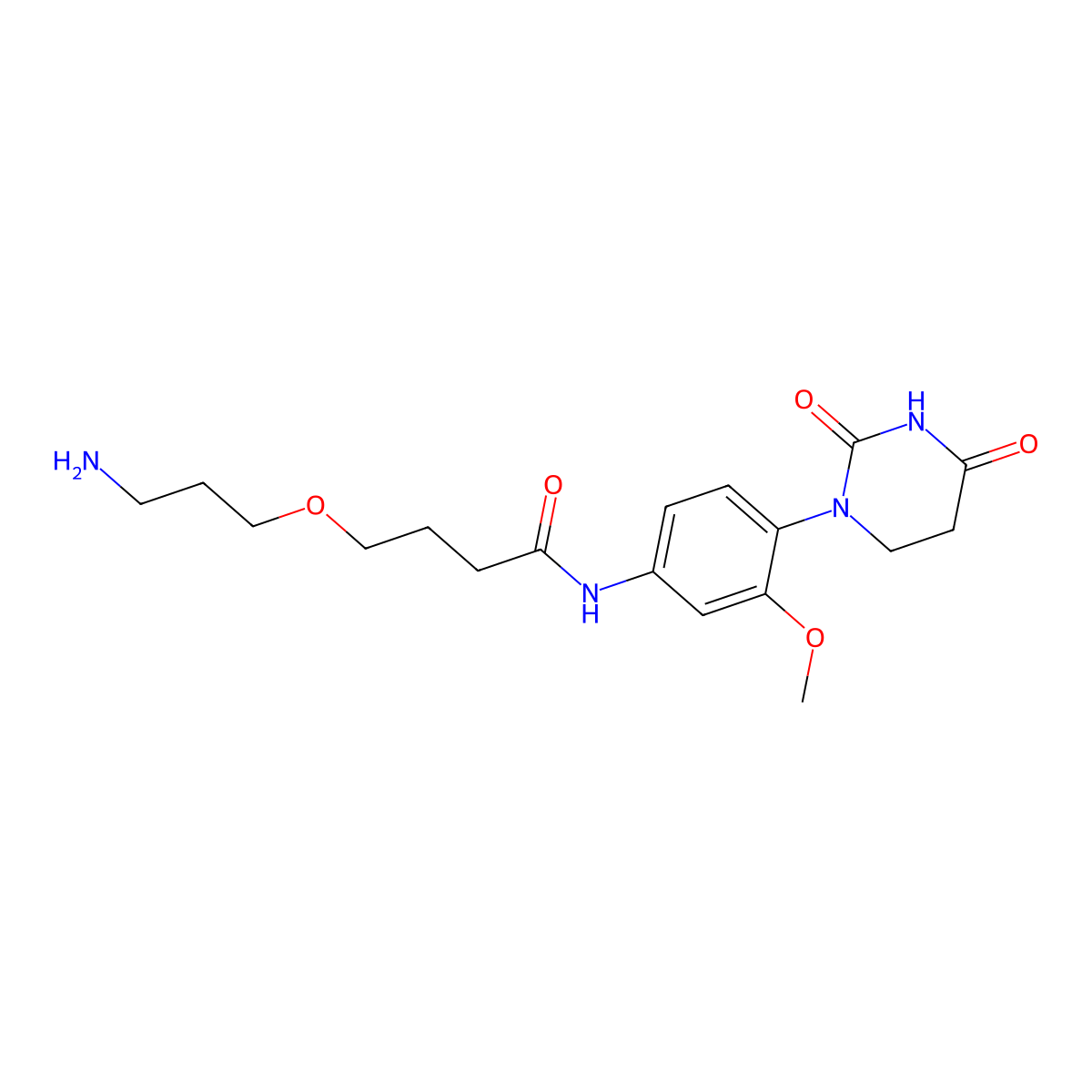4-(3-aminopropoxy)-N-[4-(2,4-dioxo-1,3-diazinan-1-yl)-3-methoxyphenyl]butanamide molecular structure, CAS 2751611-02-4