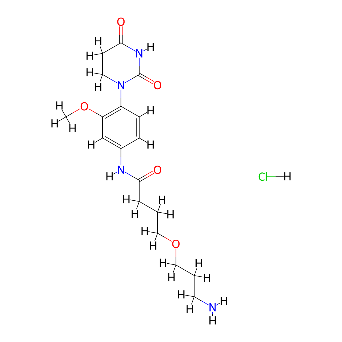 4-(3-aminopropoxy)-N-[4-(2,4-dioxo-1,3-diazinan-1-yl)-3-methoxyphenyl]butanamidehydrochloride molecular structure, CAS 2751611-03-5
