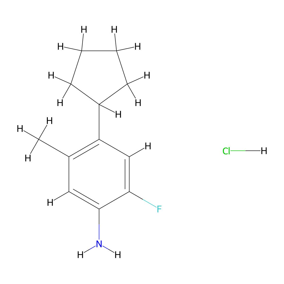 4-Cyclopentyl-2-fluoro-5-methylaniline hydrochloride molecular structure, CAS 2751611-06-8