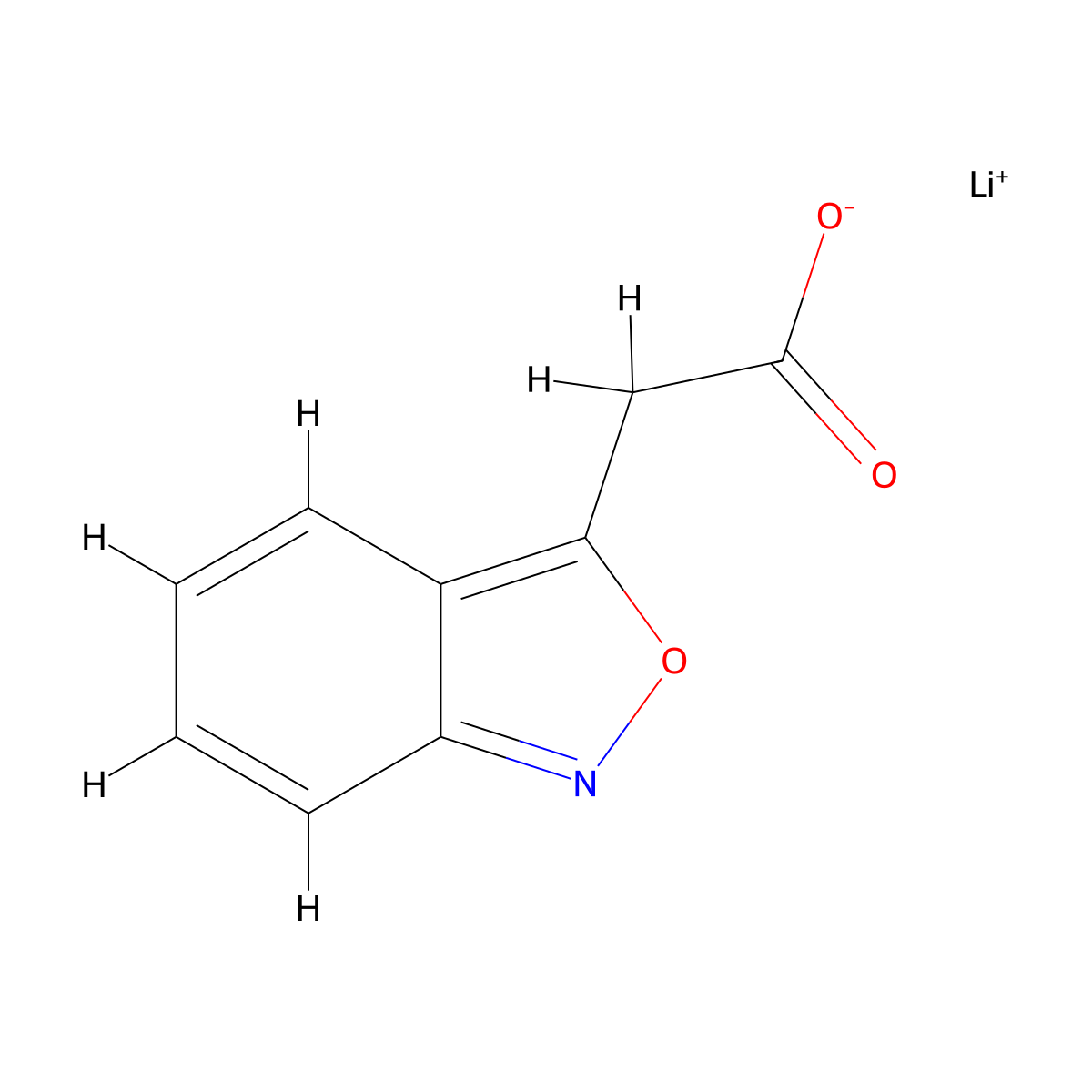 Lithium 2-(2,1-benzoxazol-3-yl)acetate molecular structure, CAS 2751611-09-1