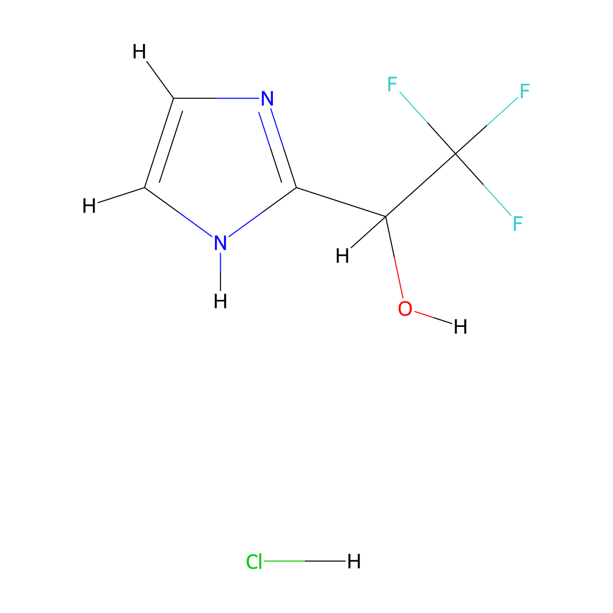2,2,2-trifluoro-1-(1H-imidazol-2-yl)ethan-1-ol hydrochloride molecular structure, CAS 2751611-15-9