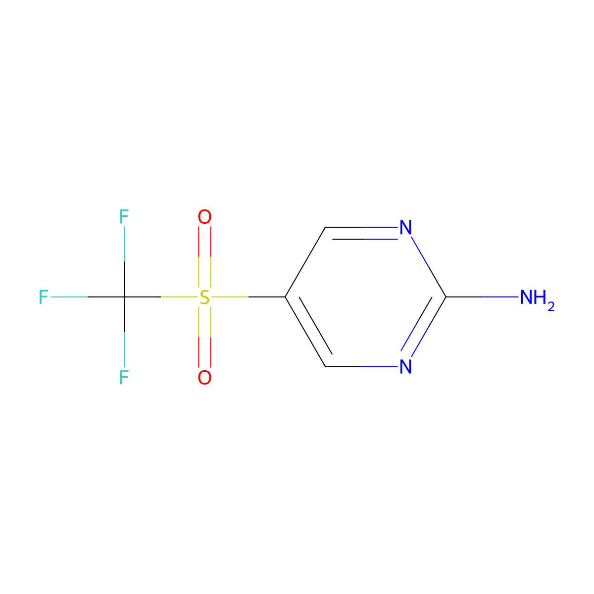 5-Trifluoromethanesulfonylpyrimidin-2-amine molecular structure, CAS 2751611-16-0