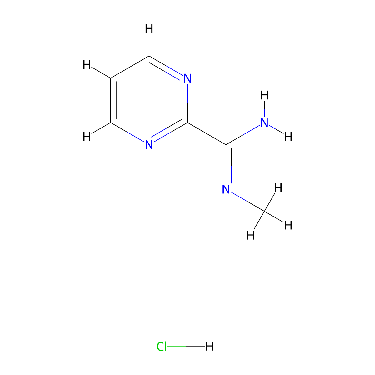 N-methylpyrimidine-2-carboximidamide hydrochloride molecular structure, CAS 2751611-28-4