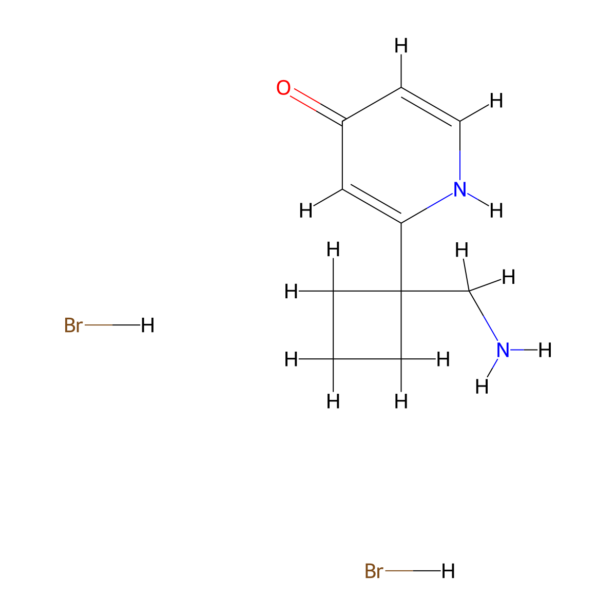 2-[1-(Aminomethyl)cyclobutyl]-1,4-dihydropyridin-4-onedihydrobromide molecular structure, CAS 2751611-30-8