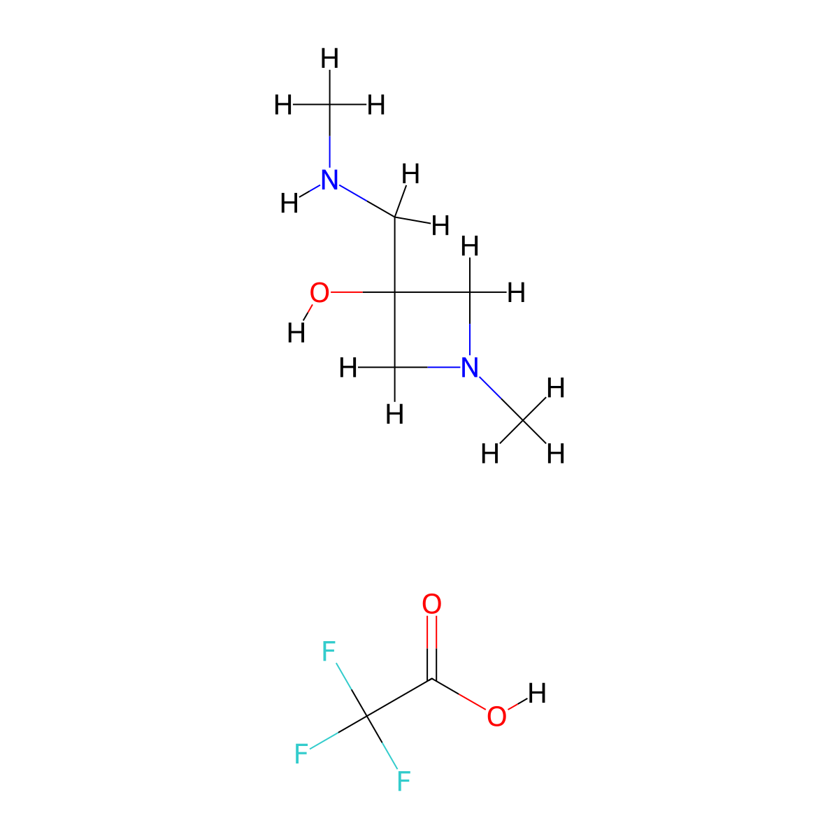 1-Methyl-3-[(methylamino)methyl]azetidin-3-ol,trifluoroaceticacid molecular structure, CAS 2751611-35-3