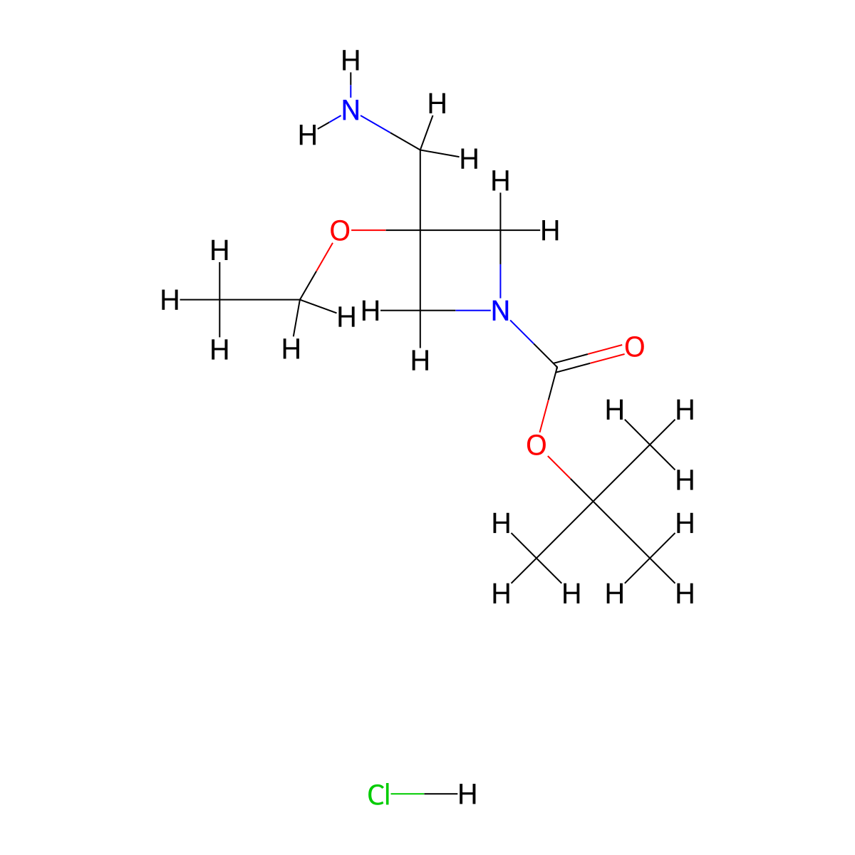 Tert-butyl3-(aminomethyl)-3-ethoxyazetidine-1-carboxylatehydrochloride molecular structure, CAS 2751611-39-7