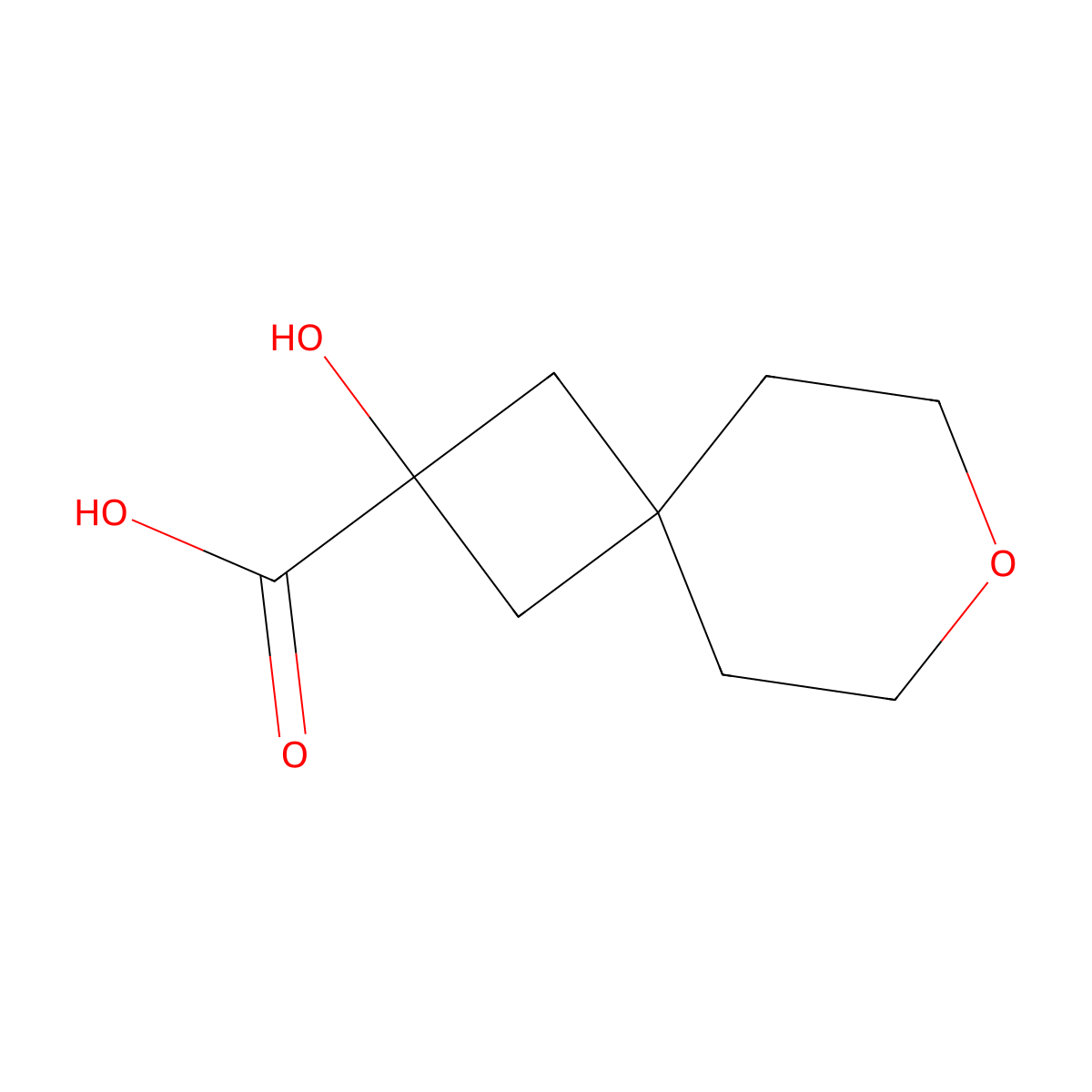 2-Hydroxy-7-oxaspiro(3.5)nonane-2-carboxylic acid molecular structure, CAS 2751611-40-0