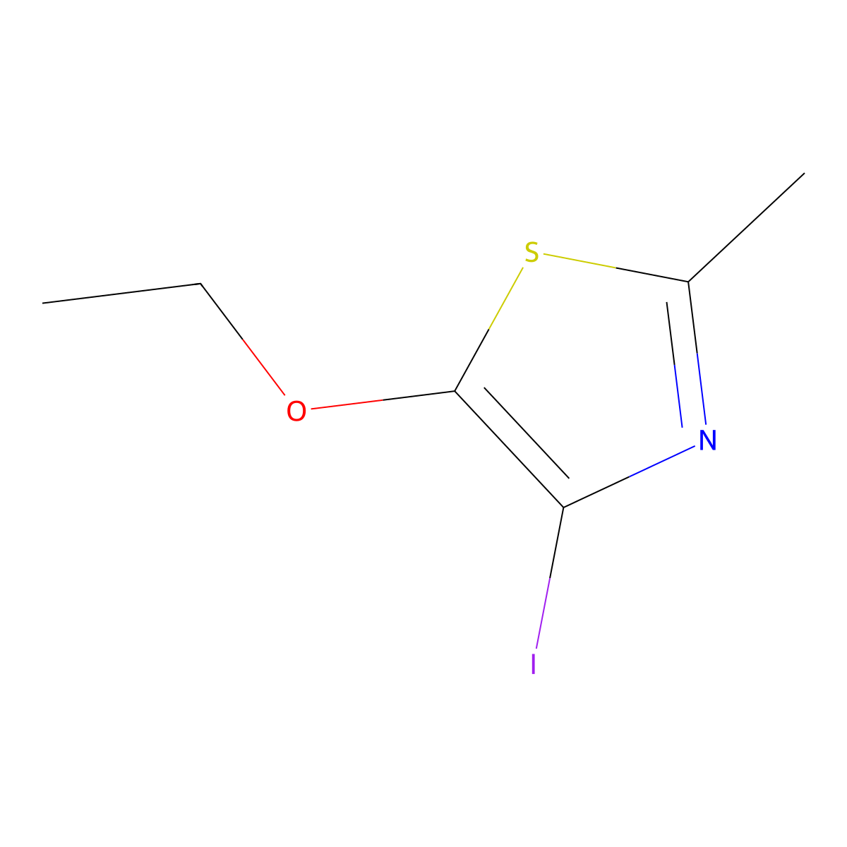5-Ethoxy-4-iodo-2-methyl-1,3-thiazole molecular structure, CAS 2751611-46-6