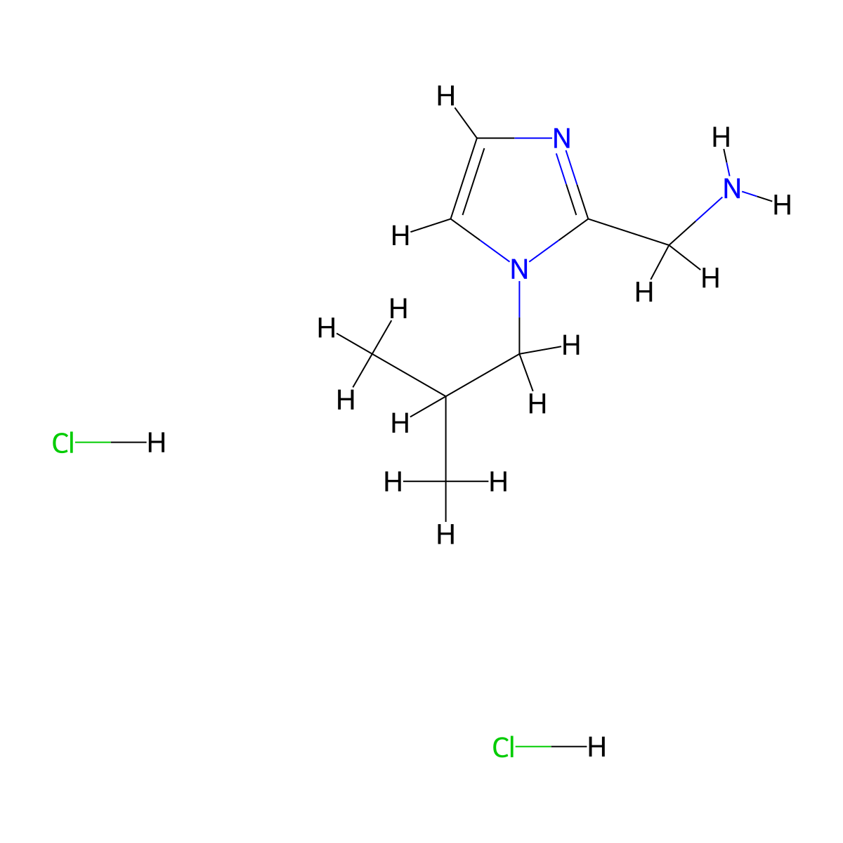 [1-(2-methylpropyl)-1H-imidazol-2-yl]methanamine dihydrochloride molecular structure, CAS 2751611-47-7