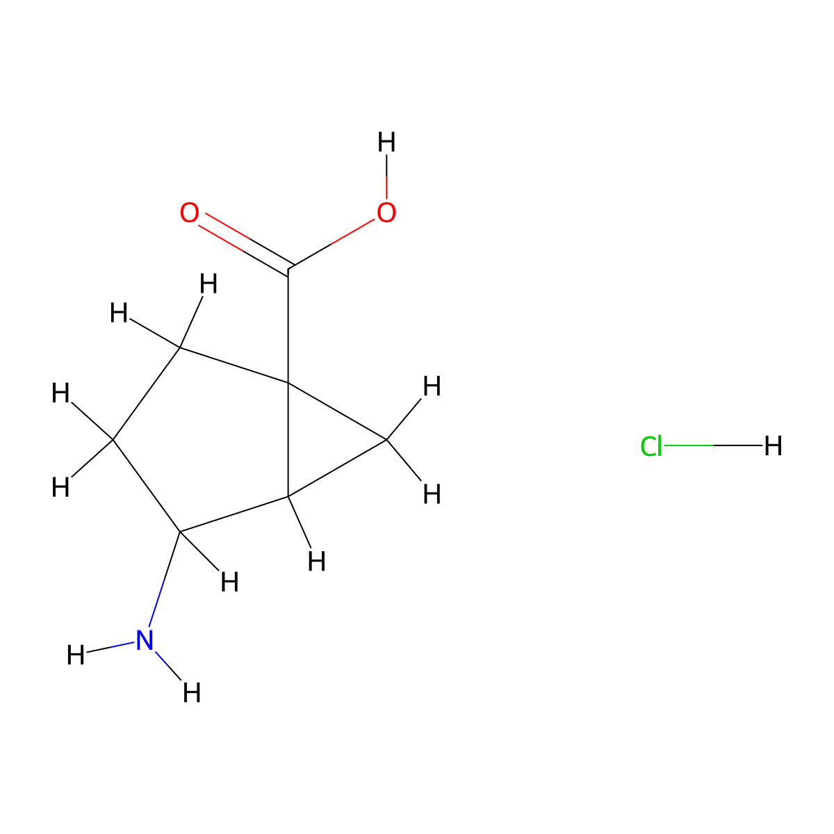4-Aminobicyclo[3.1.0]hexane-1-carboxylic acid hydrochloride molecular structure, CAS 2751611-49-9