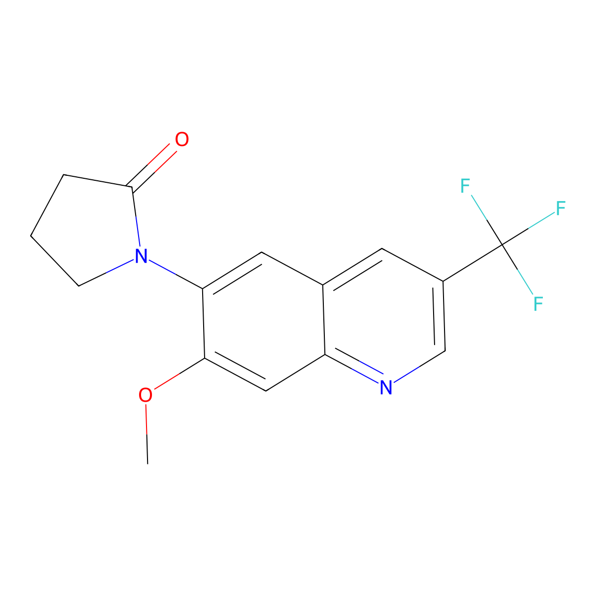 1-[7-Methoxy-3-(trifluoromethyl)quinolin-6-yl]pyrrolidin-2-one molecular structure, CAS 2751611-50-2