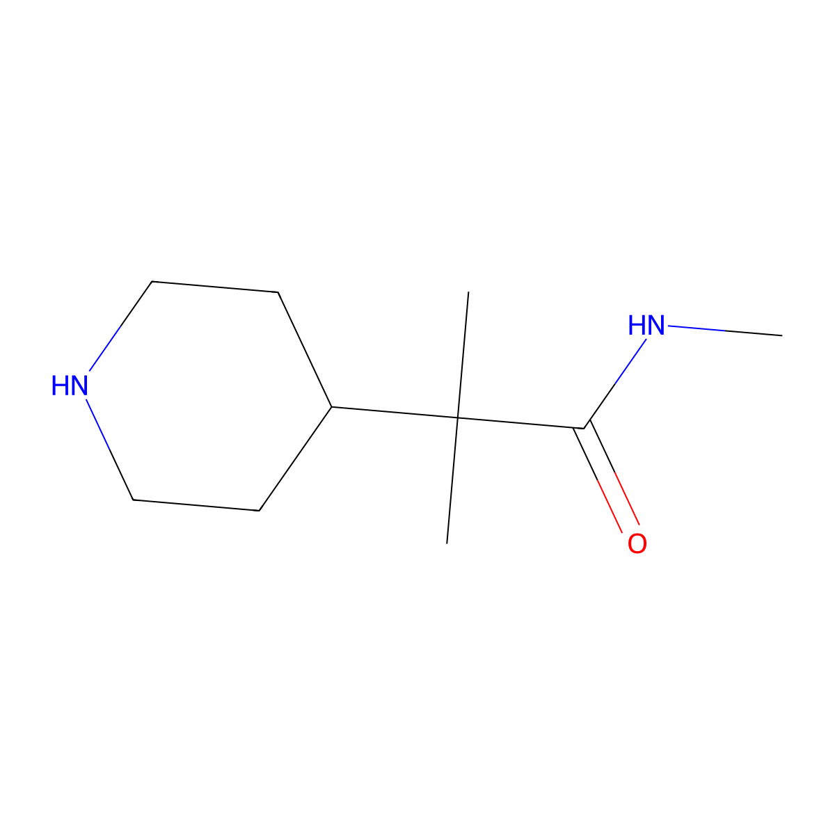 N,2-dimethyl-2-(piperidin-4-yl)propanamide molecular structure, CAS 2751611-52-4