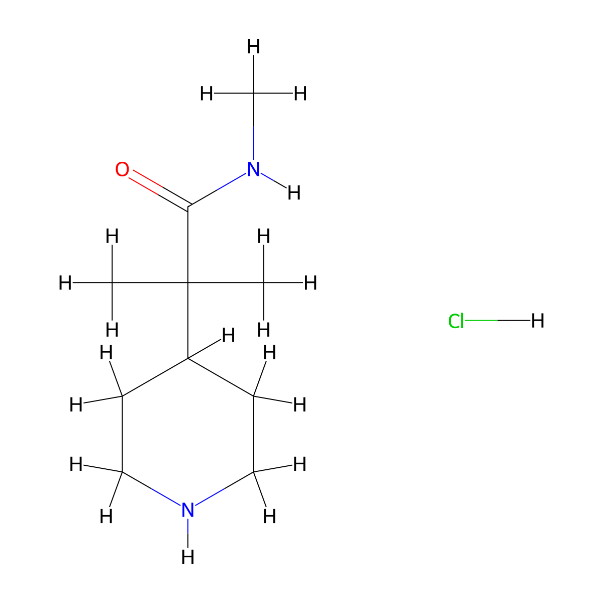 N,2-dimethyl-2-(piperidin-4-yl)propanamide hydrochloride molecular structure, CAS 2751611-53-5