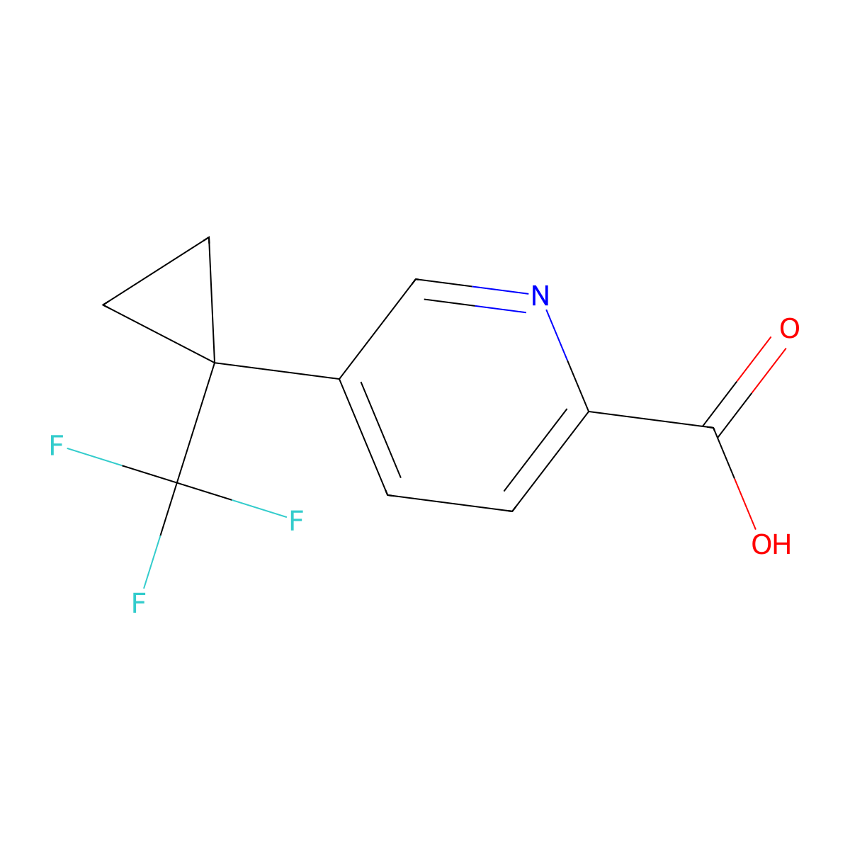 5-[1-(Trifluoromethyl)cyclopropyl]pyridine-2-carboxylic acid molecular structure, CAS 2751611-64-8