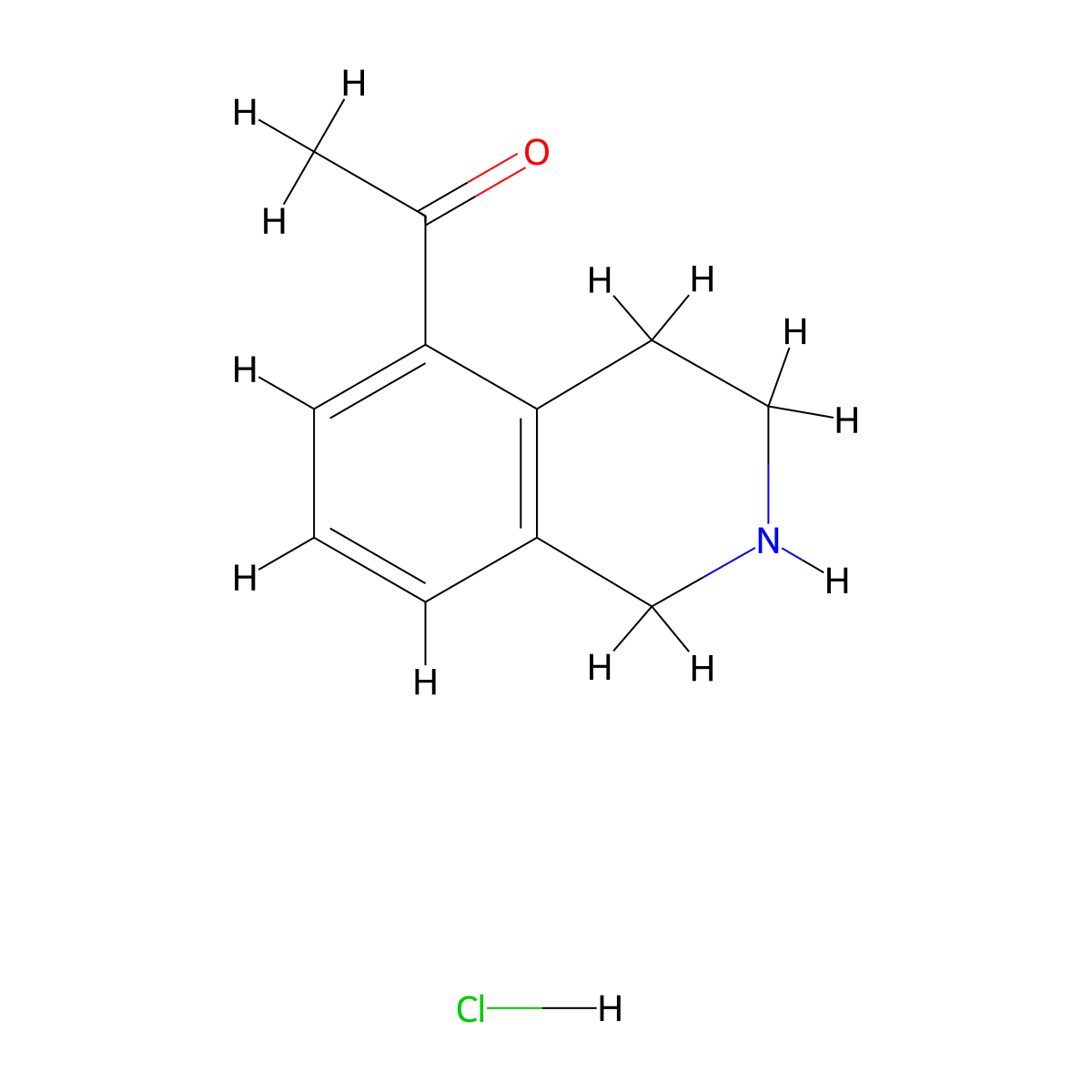 1-(1,2,3,4-Tetrahydroisoquinolin-5-yl)ethan-1-one hydrochloride molecular structure, CAS 2751611-65-9