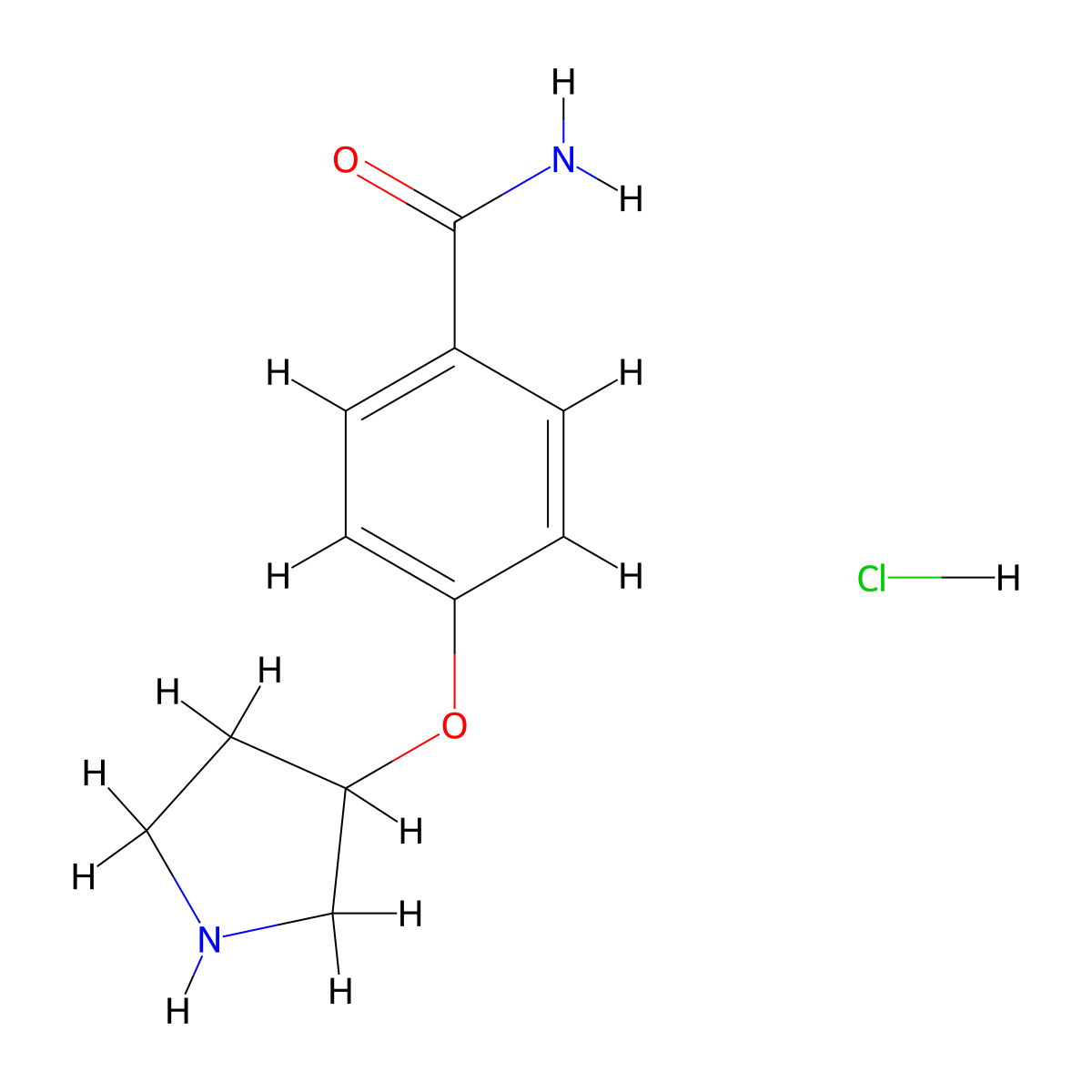 4-(Pyrrolidin-3-yloxy)benzamide hydrochloride molecular structure, CAS 2751611-69-3