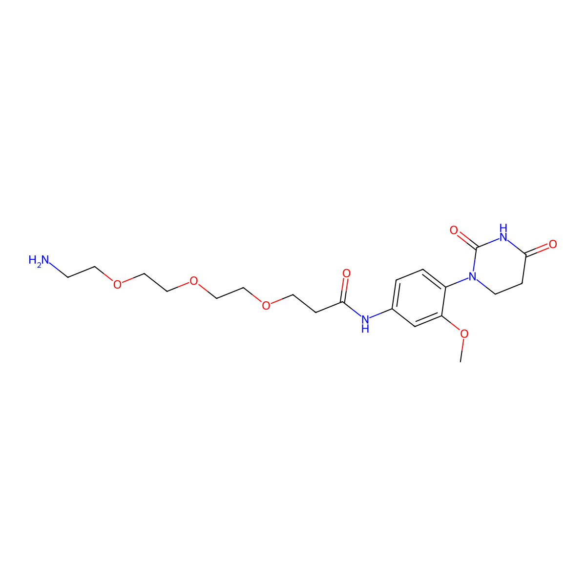 3-{2-[2-(2-aminoethoxy)ethoxy]ethoxy}-N-[4-(2,4-dioxo-1,3-diazinan-1-yl)-3-methoxyphenyl]propanamide molecular structure, CAS 2751611-72-8