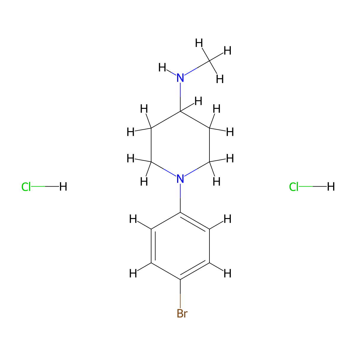 1-(4-bromophenyl)-N-methylpiperidin-4-aminedihydrochloride molecular structure, CAS 2751611-78-4