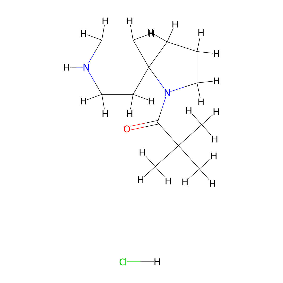 1-(1,8-Diazaspiro(4.5)decan-1-yl)-2,2-dimethylpropan-1-one hydrochloride molecular structure, CAS 2751611-83-1