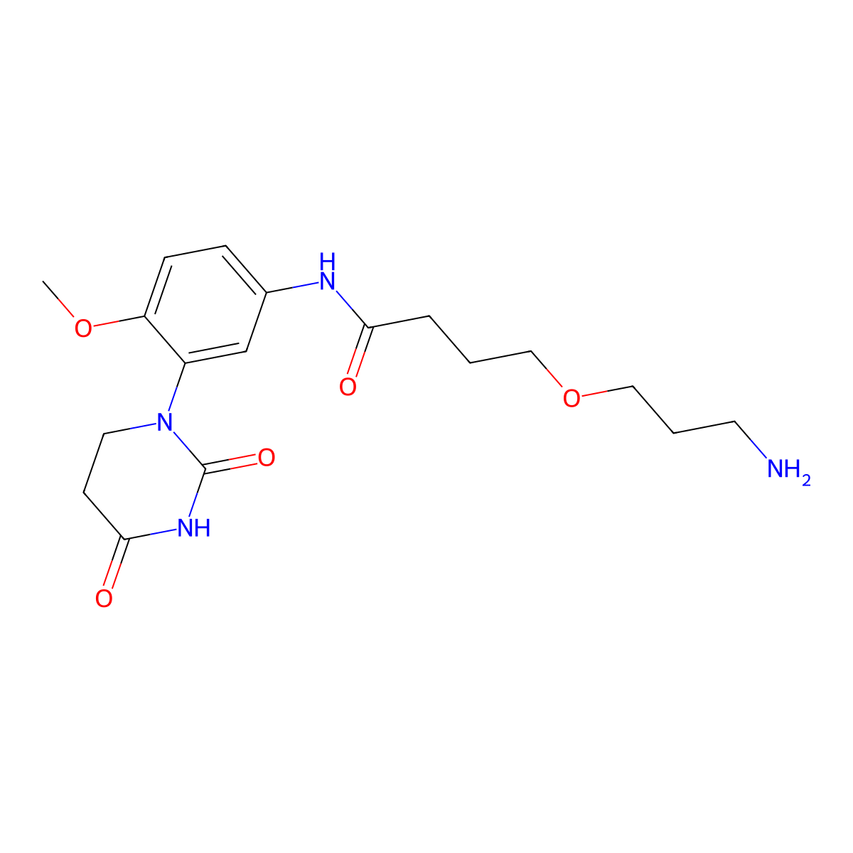 4-(3-aminopropoxy)-N-[3-(2,4-dioxo-1,3-diazinan-1-yl)-4-methoxyphenyl]butanamide molecular structure, CAS 2751611-84-2