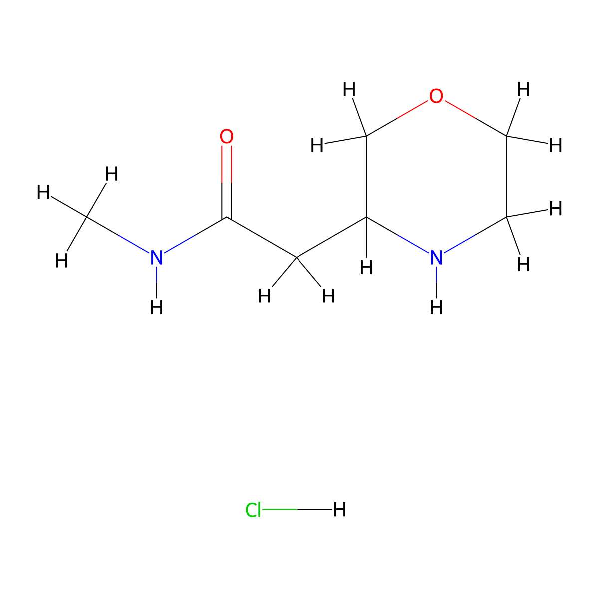 N-methyl-2-(morpholin-3-yl)acetamide hydrochloride molecular structure, CAS 2751611-86-4