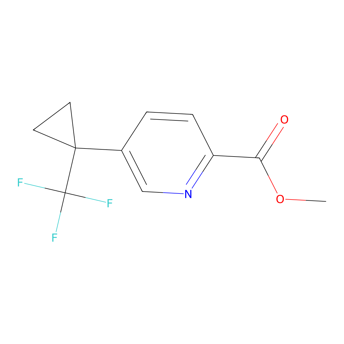 Methyl5-[1-(trifluoromethyl)cyclopropyl]pyridine-2-carboxylate molecular structure, CAS 2751611-90-0