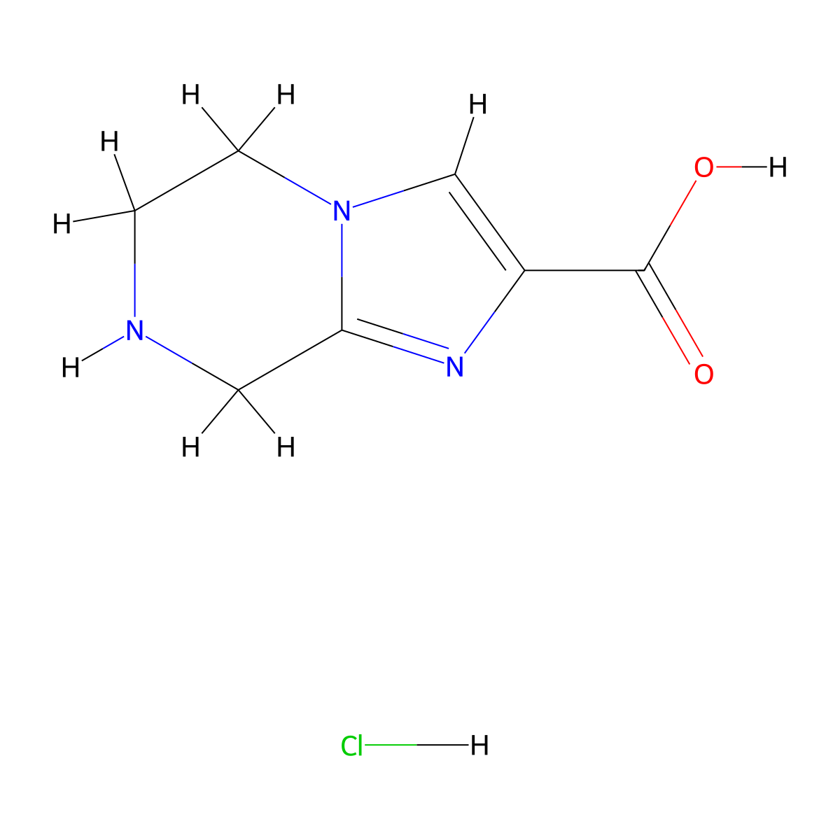 5H,6H,7H,8H-imidazo[1,2-a]pyrazine-2-carboxylicacidhydrochloride molecular structure, CAS 2751611-95-5