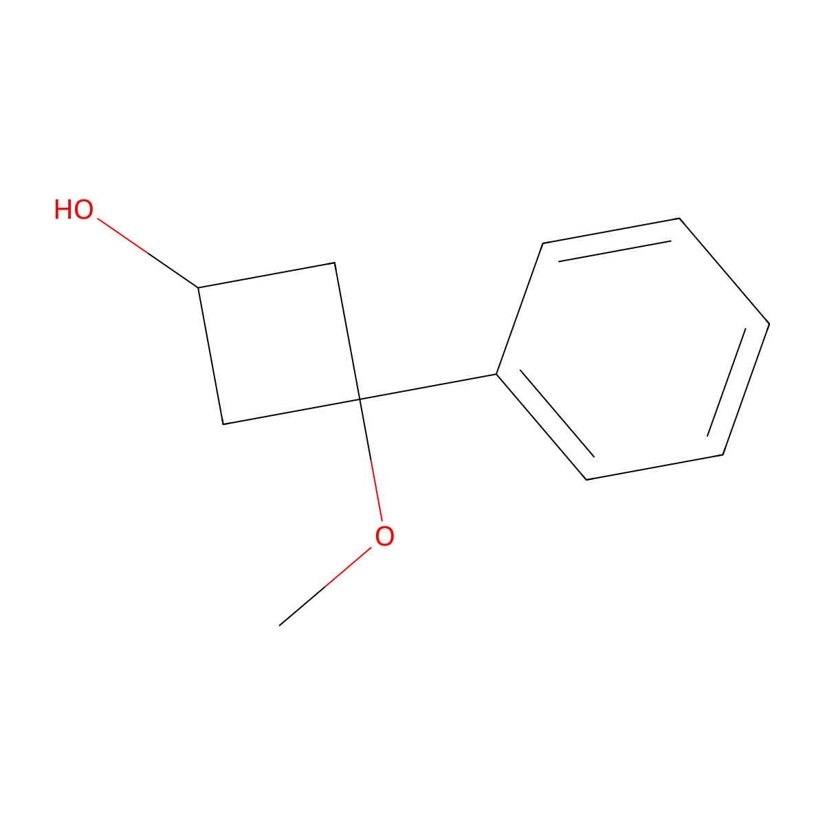 3-Methoxy-3-phenylcyclobutan-1-ol molecular structure, CAS 2751611-98-8