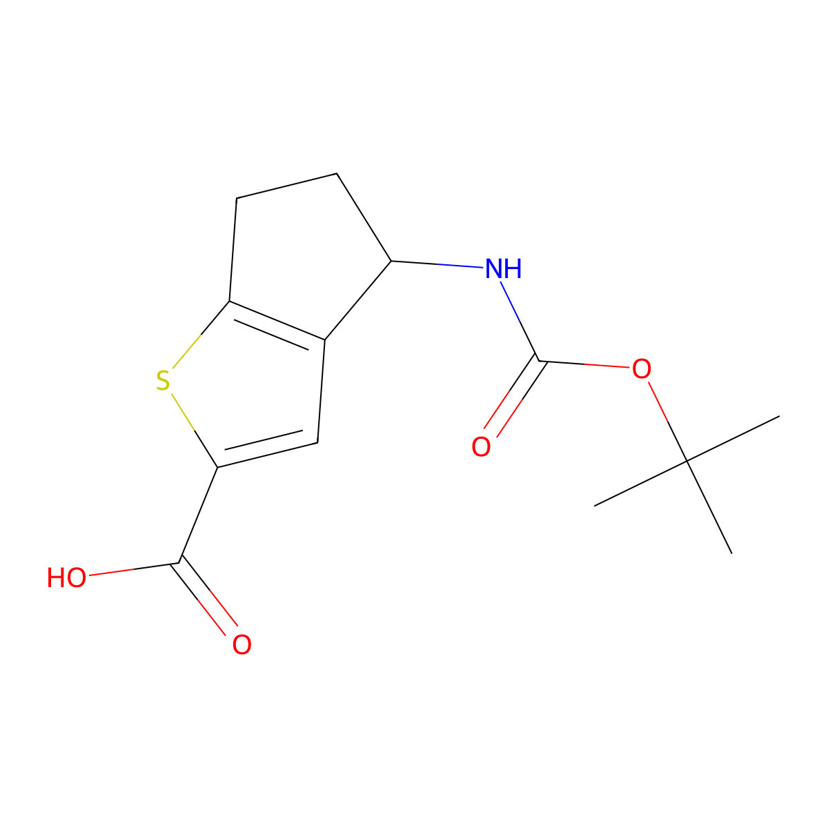 4-{[(tert-butoxy)carbonyl]amino}-4H,5H,6H-cyclopenta[b]thiophene-2-carboxylic acid molecular structure, CAS 2751611-99-9