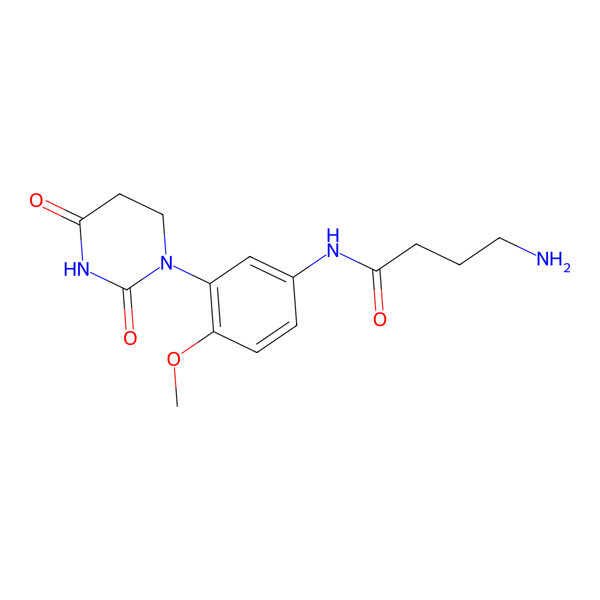 4-amino-N-[3-(2,4-dioxo-1,3-diazinan-1-yl)-4-methoxyphenyl]butanamide molecular structure, CAS 2751614-25-0