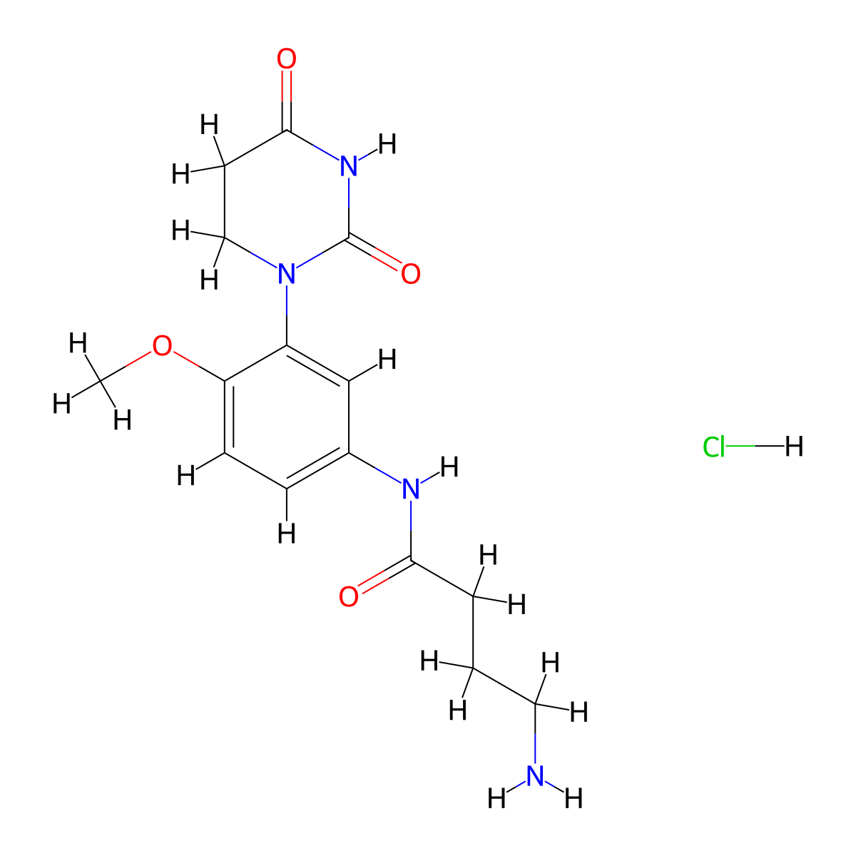 4-amino-N-[3-(2,4-dioxo-1,3-diazinan-1-yl)-4-methoxyphenyl]butanamide hydrochloride molecular structure, CAS 2751614-26-1