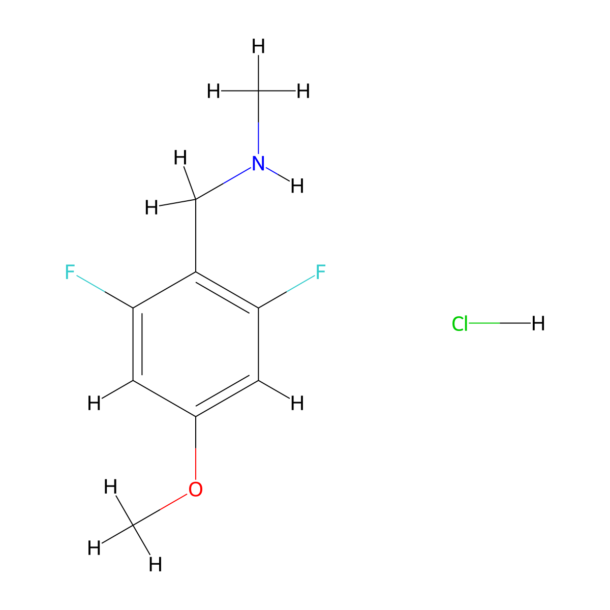 [(2,6-Difluoro-4-methoxyphenyl)methyl](methyl)amine hydrochloride molecular structure, CAS 2751614-27-2