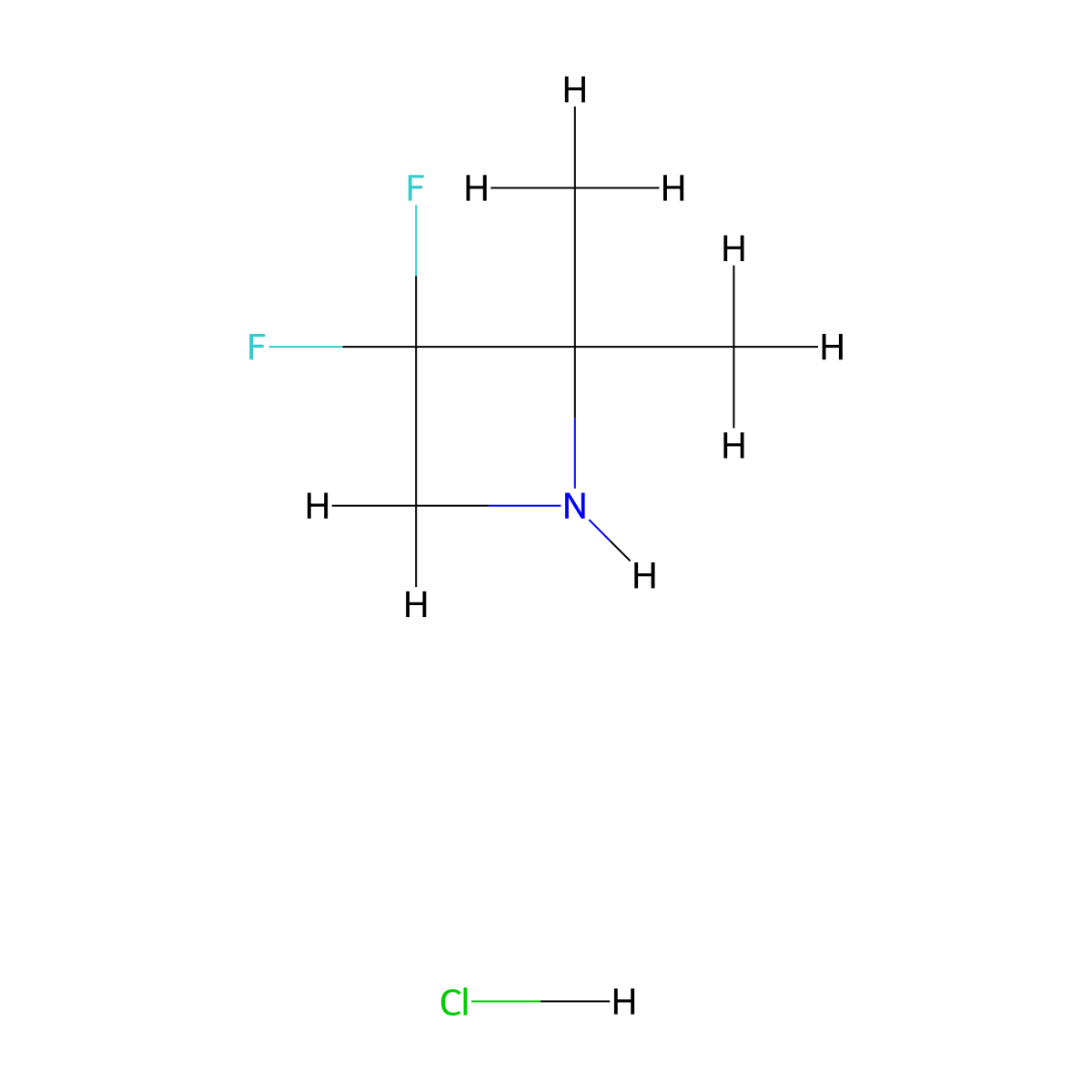 3,3-Difluoro-2,2-dimethylazetidine hydrochloride molecular structure, CAS 2751614-28-3