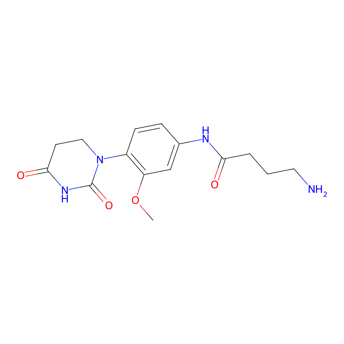 4-amino-N-[4-(2,4-dioxo-1,3-diazinan-1-yl)-3-methoxyphenyl]butanamide molecular structure, CAS 2751614-30-7