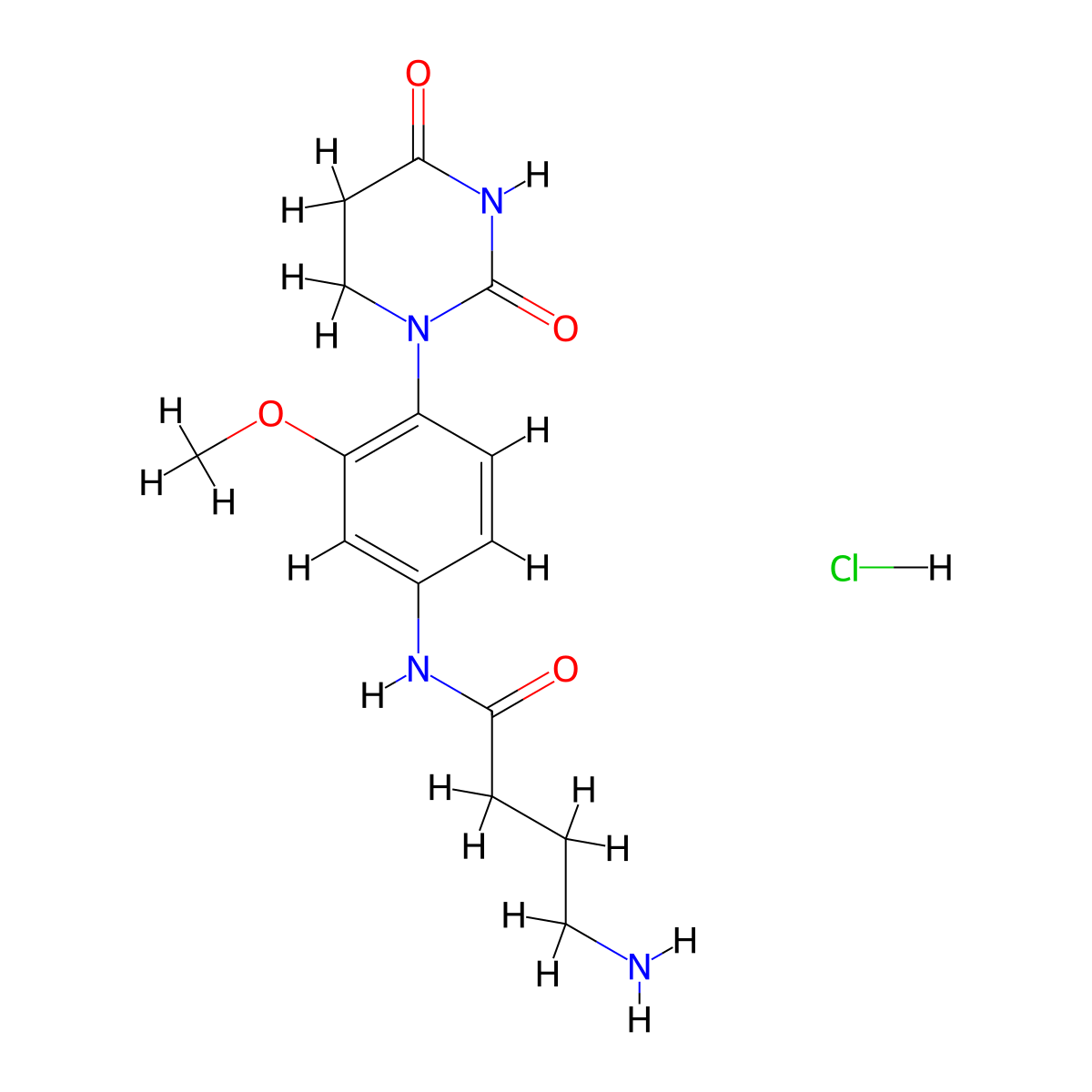 4-amino-N-[4-(2,4-dioxo-1,3-diazinan-1-yl)-3-methoxyphenyl]butanamide hydrochloride molecular structure, CAS 2751614-31-8