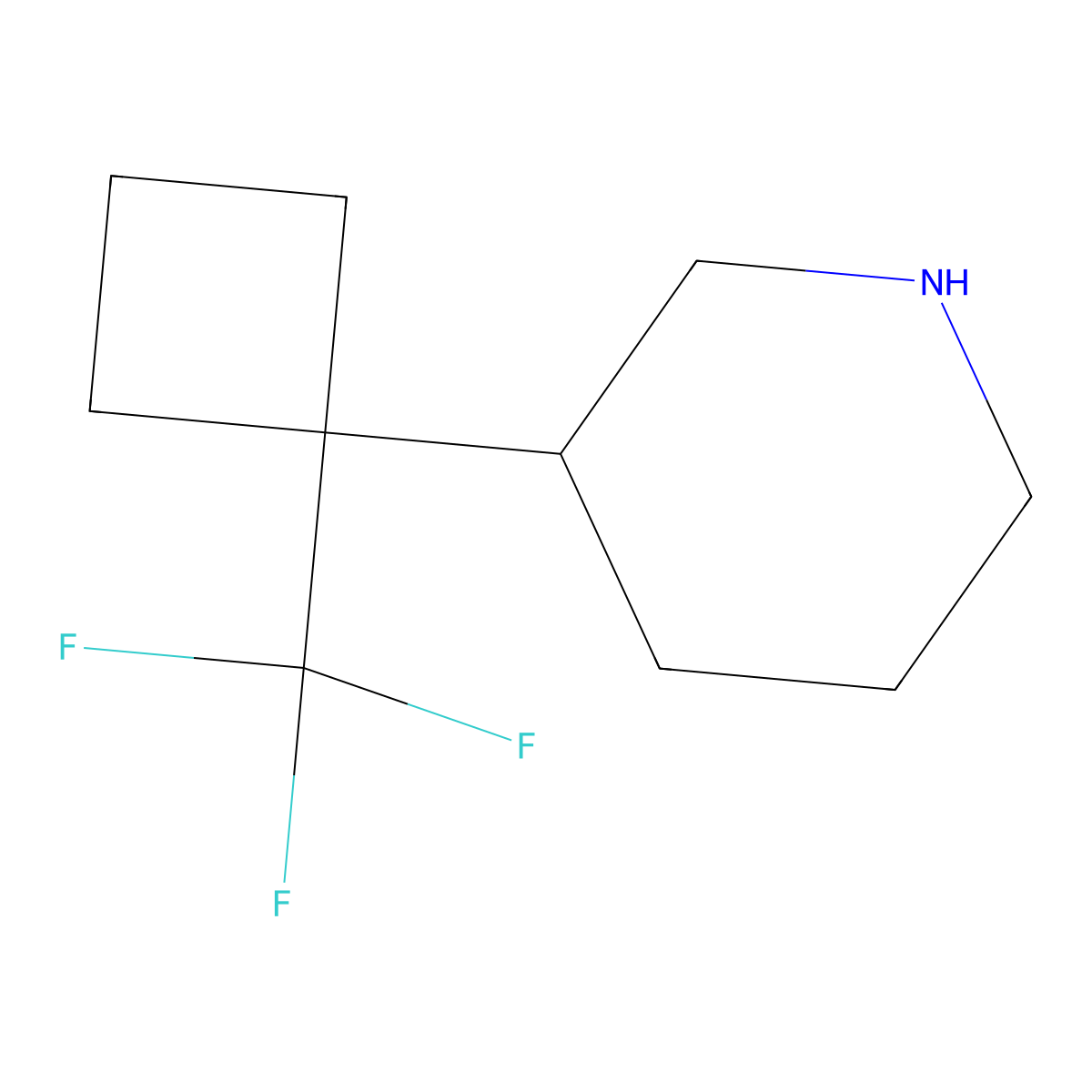 3-[1-(Trifluoromethyl)cyclobutyl]piperidine molecular structure, CAS 2751614-35-2