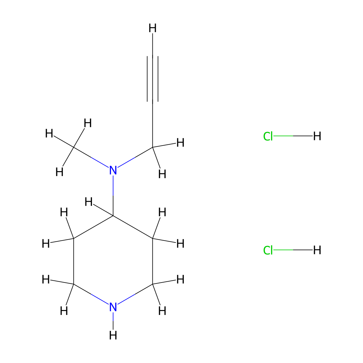N-methyl-N-(prop-2-yn-1-yl)piperidin-4-amine dihydrochloride molecular structure, CAS 2751614-37-4