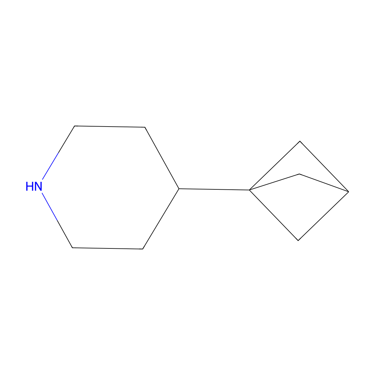 4-{Bicyclo[1.1.1]pentan-1-yl}piperidine molecular structure, CAS 2751614-38-5