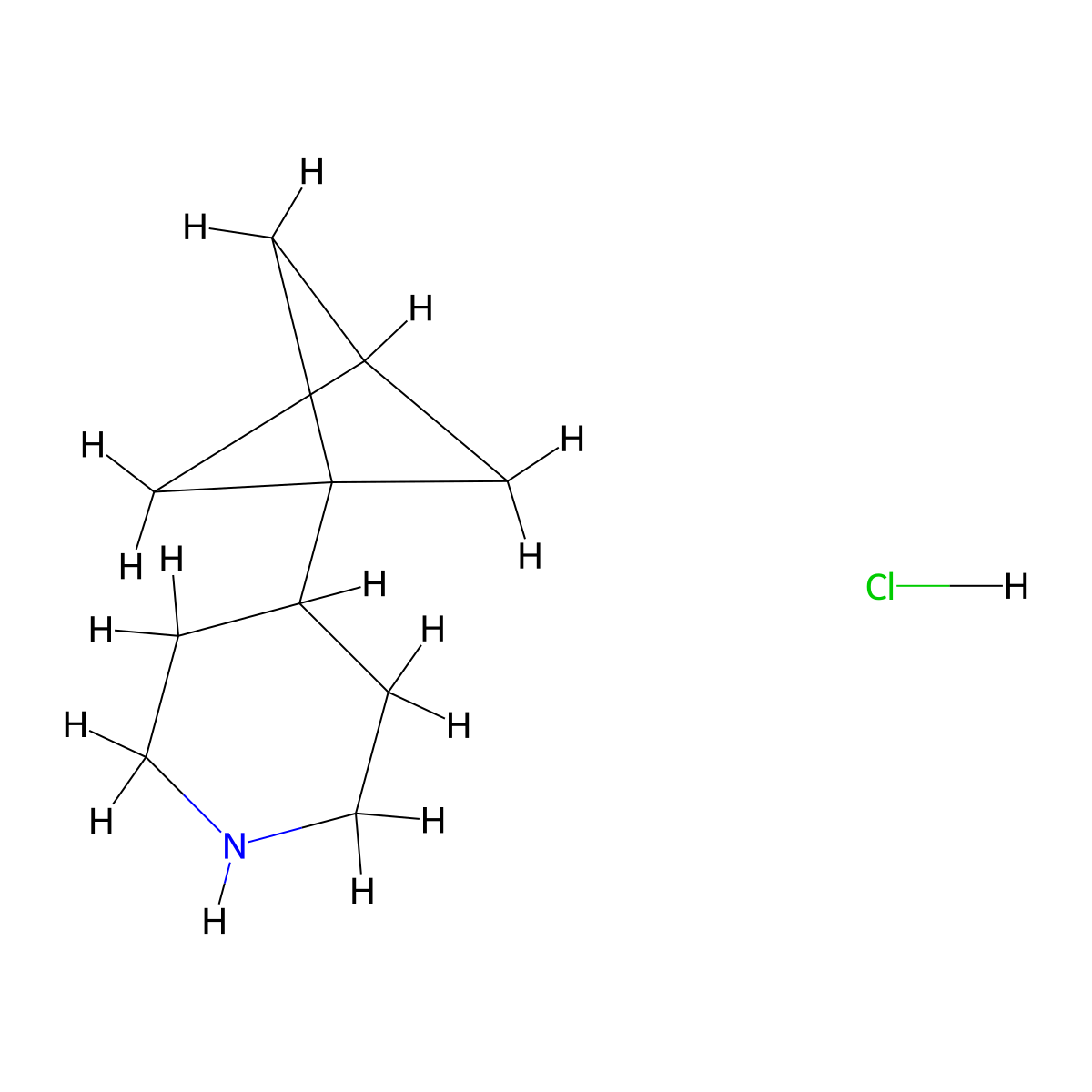 4-{Bicyclo[1.1.1]pentan-1-yl}piperidine hydrochloride molecular structure, CAS 2751614-39-6