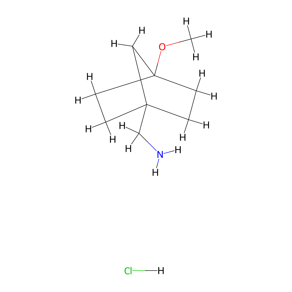 1-{4-Methoxybicyclo[2.2.1]heptan-1-yl}methanaminehydrochloride molecular structure, CAS 2751614-41-0